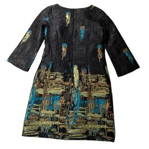 Iren Klairie Women's Crepe Dress 10 40 EU Black Blue Bold Elegance Classic